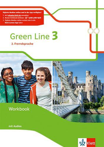 Cover: 9783128130354 | Green Line 3. Ausgabe 2. Fremdsprache. Workbook mit Audios Klasse 8