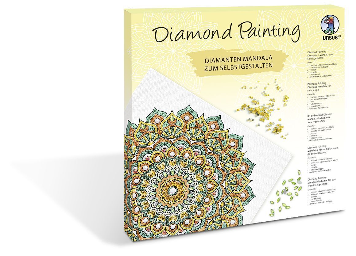 Cover: 4008525250357 | Diamond Painting "Diamantane Mandala Set 7", mit / orange / gelb