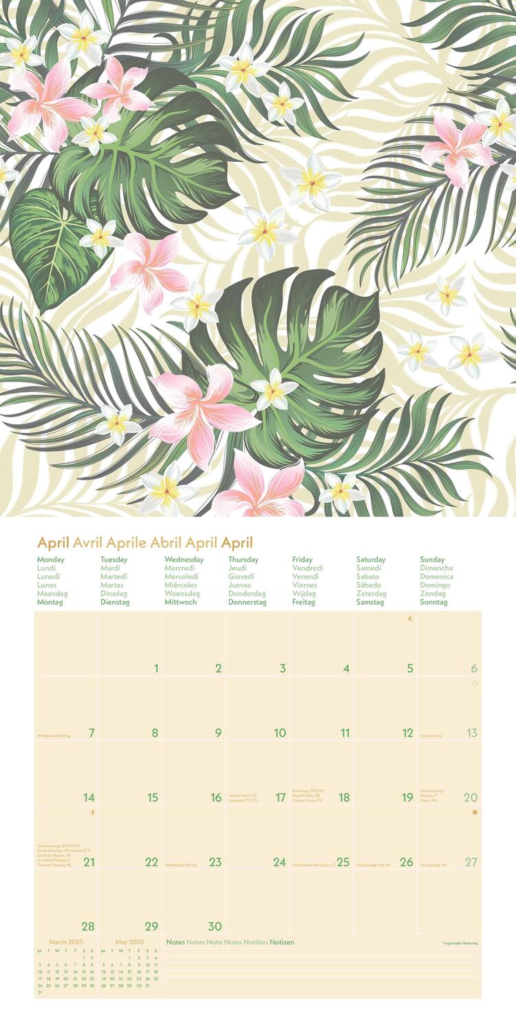 Bild: 4002725981721 | GreenLine Floral 2025 - Wand-Kalender - Broschüren-Kalender - 30x30...