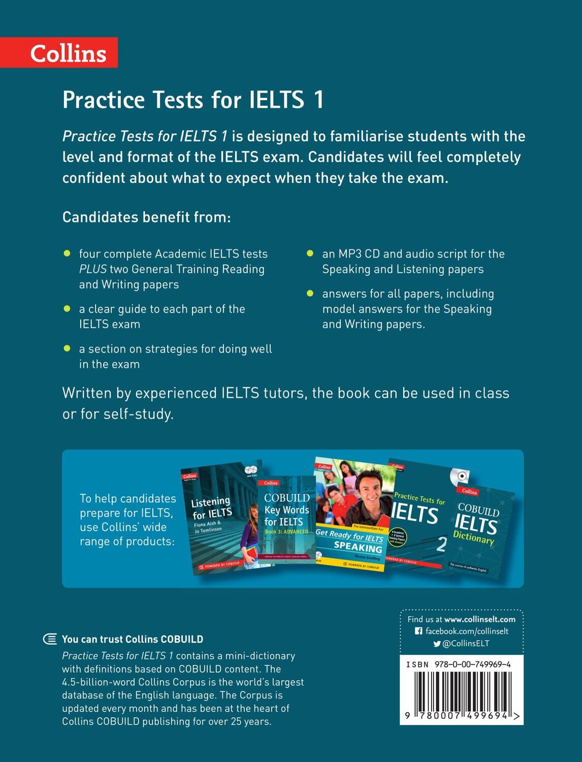 Rückseite: 9780007499694 | Practice Tests for Ielts | Harpercollins Uk | Taschenbuch | Englisch