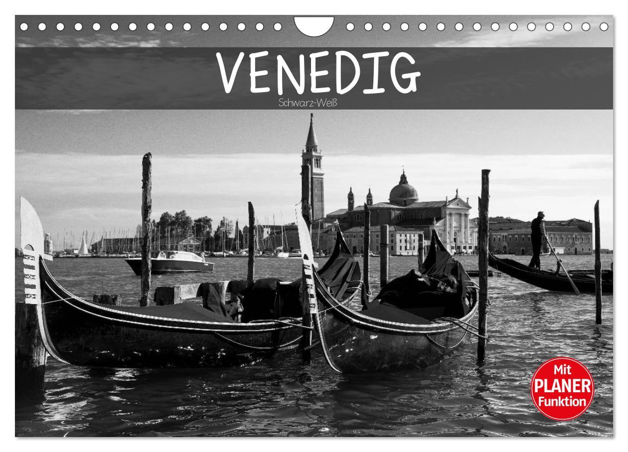 Cover: 9783435533138 | Venedig schwarz-weiß (Wandkalender 2025 DIN A4 quer), CALVENDO...