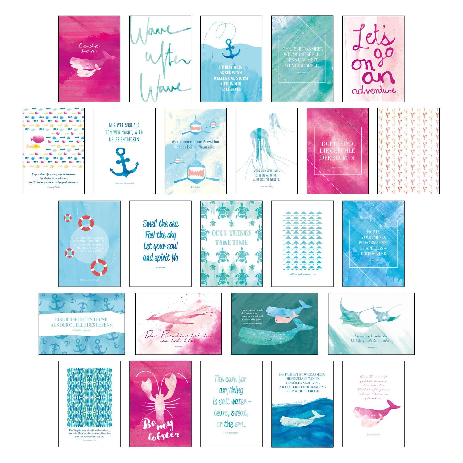 Cover: 9783964439666 | Postkarten Set "Sand & Sea" - 25 hochwertige Postkarten mit...