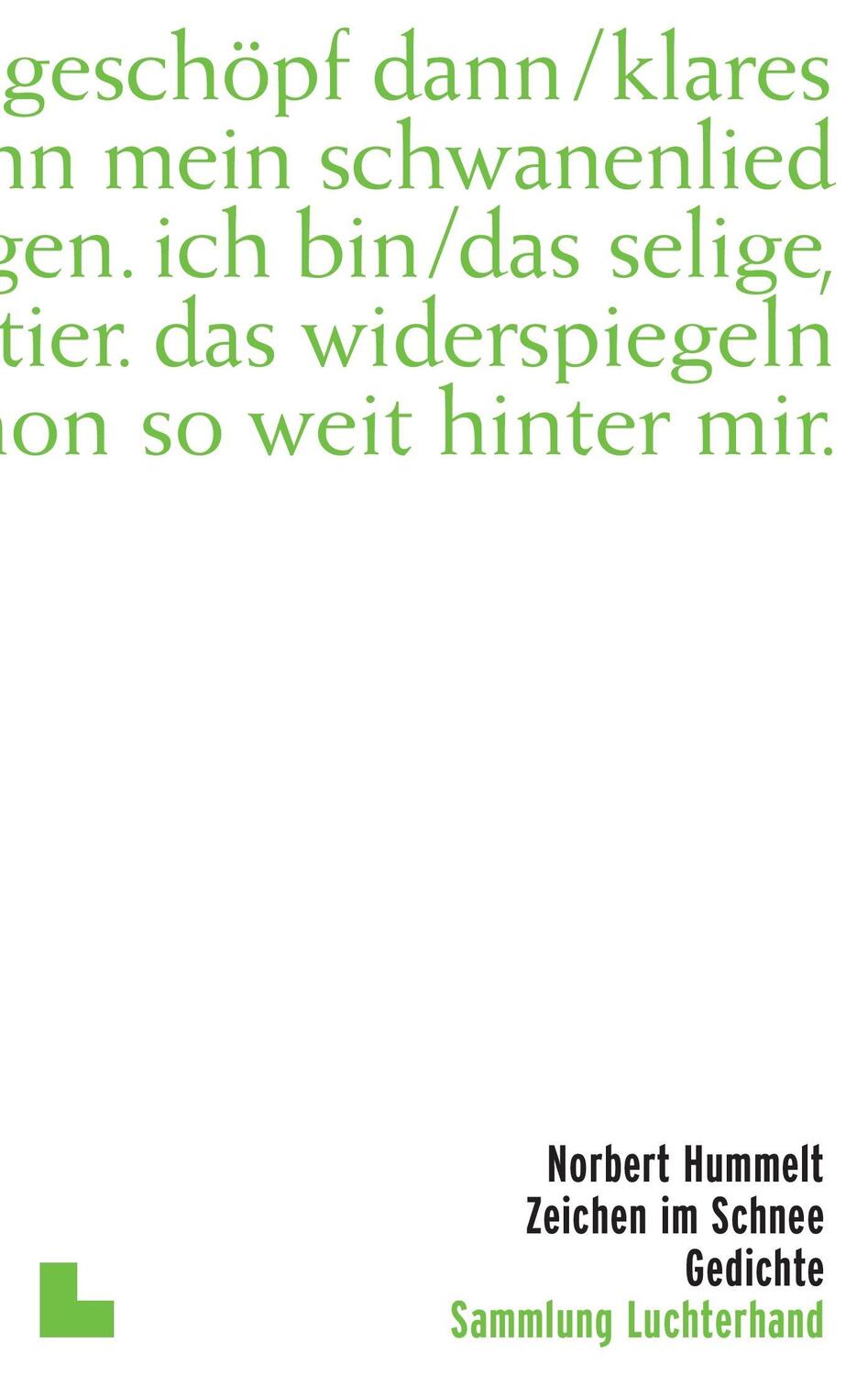 Cover: 9783630620053 | Zeichen im Schnee | Gedichte | Norbert Hummelt | Taschenbuch