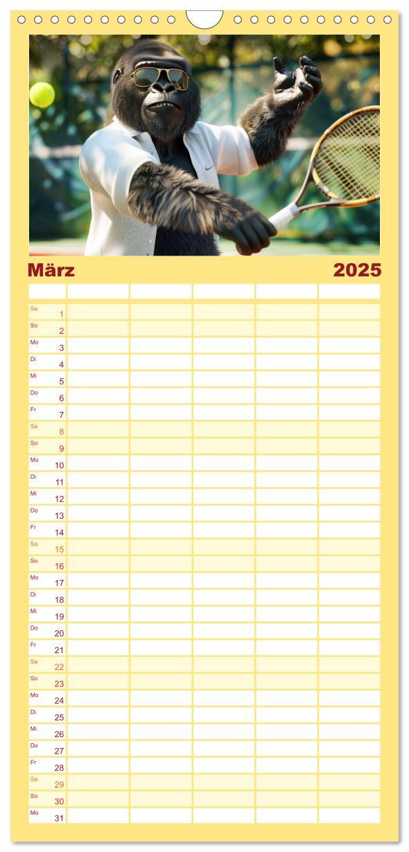 Bild: 9783457191767 | Familienplaner 2025 - Der tierisch lustige Tennis-Kalender mit 5...