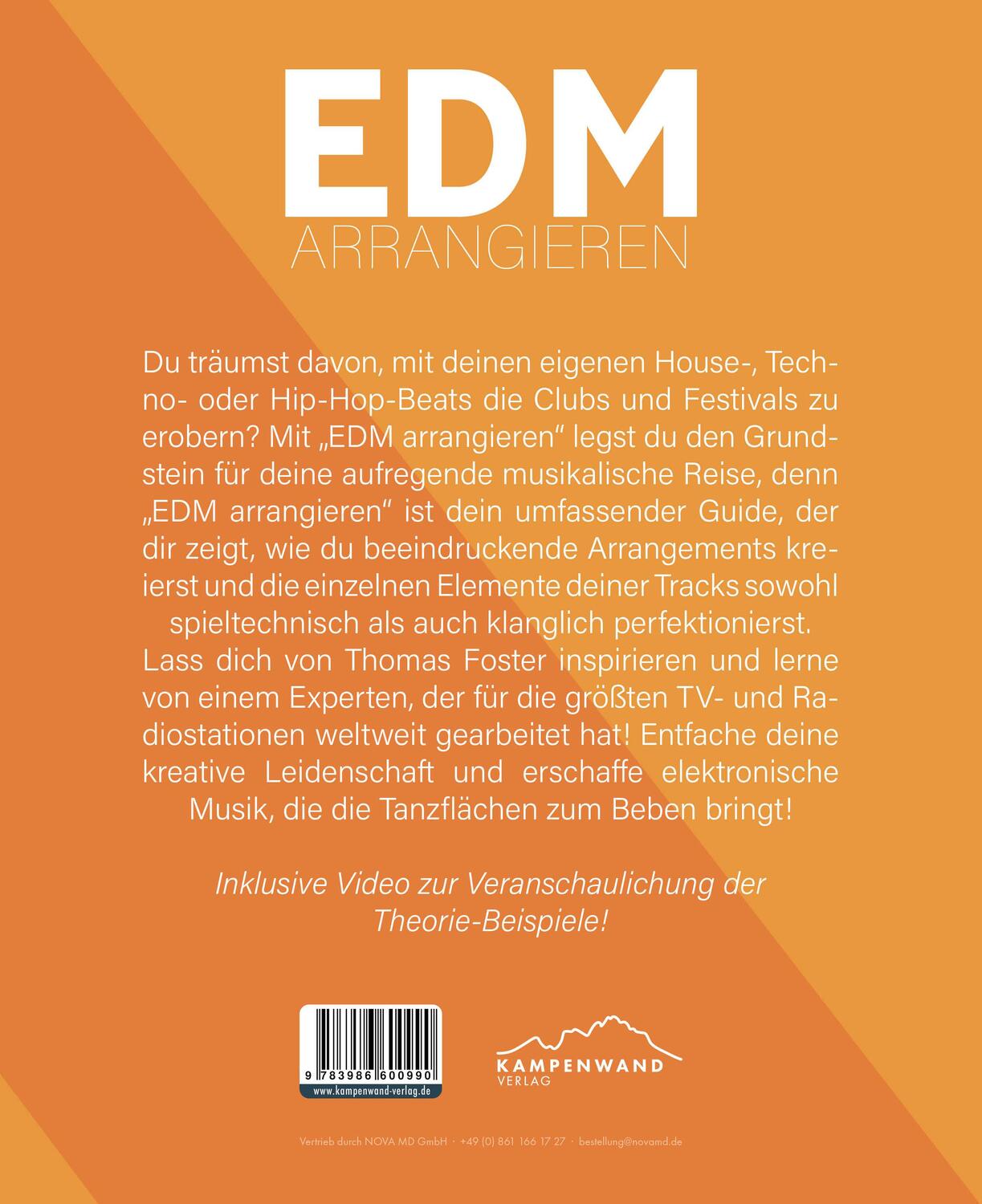 Rückseite: 9783986600990 | EDM arrangieren | Basics der elektronischen Musik | Thomas Foster
