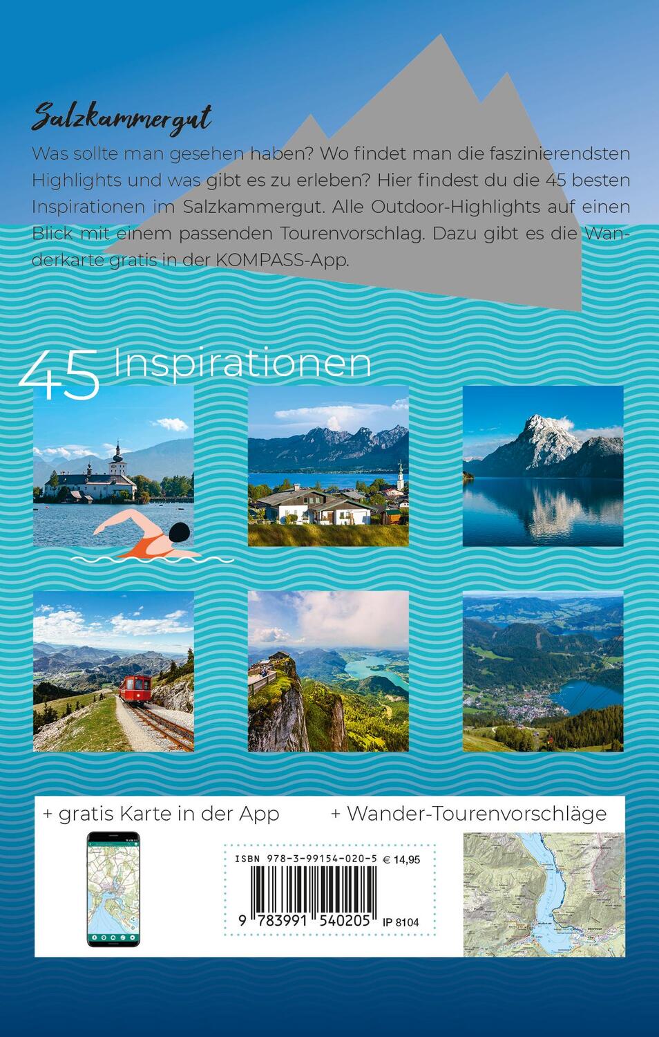 Rückseite: 9783991540205 | KOMPASS Inspiration Salzkammergut | 45 Natur- und Wanderhighlights
