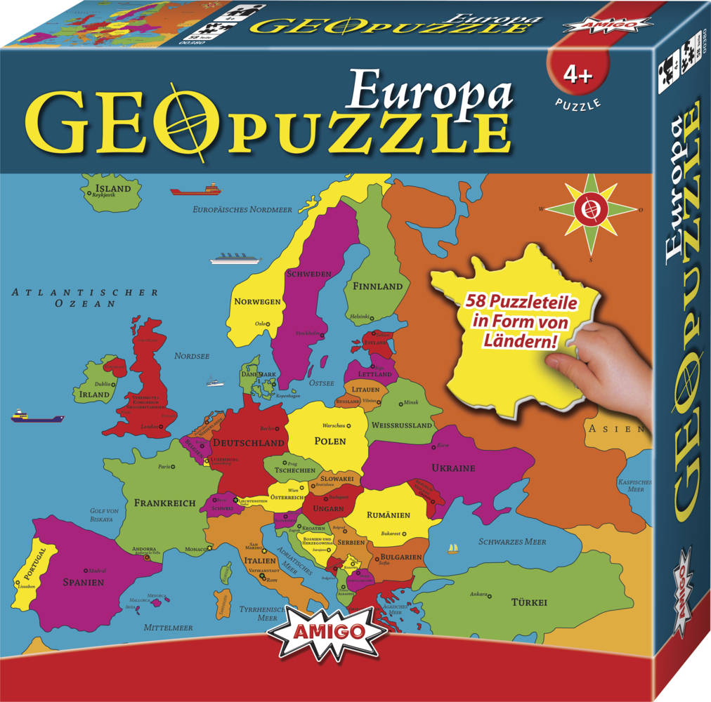 Cover: 4007396003802 | Geo Puzzle, Europa (Kinderpuzzle) | Spiel | In Spielebox | Brettspiel