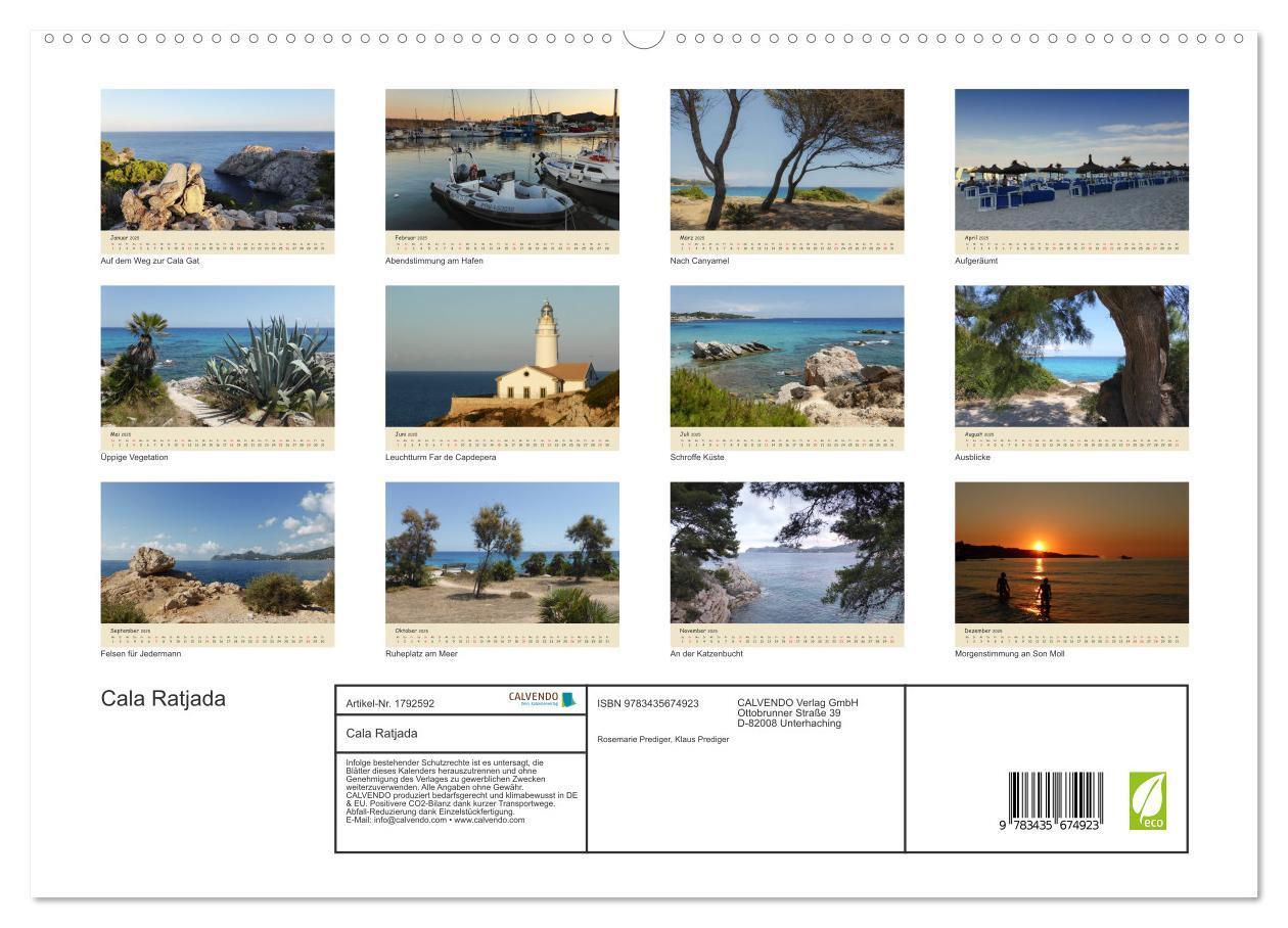 Bild: 9783435674923 | Cala Ratjada (hochwertiger Premium Wandkalender 2025 DIN A2 quer),...