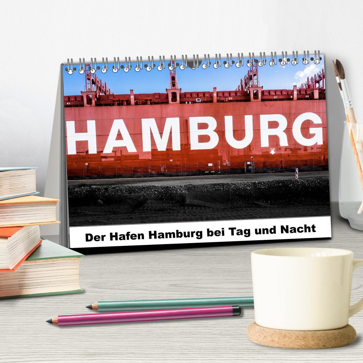 Bild: 9783435645565 | Der Hafen Hamburg bei Tag und Nacht (Tischkalender 2025 DIN A5...