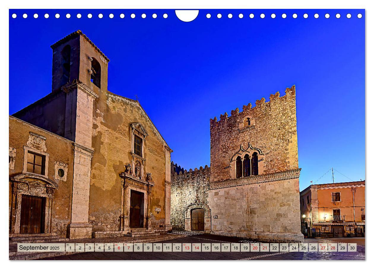 Bild: 9783435278039 | Taormina zur blauen Stunde (Wandkalender 2025 DIN A4 quer),...