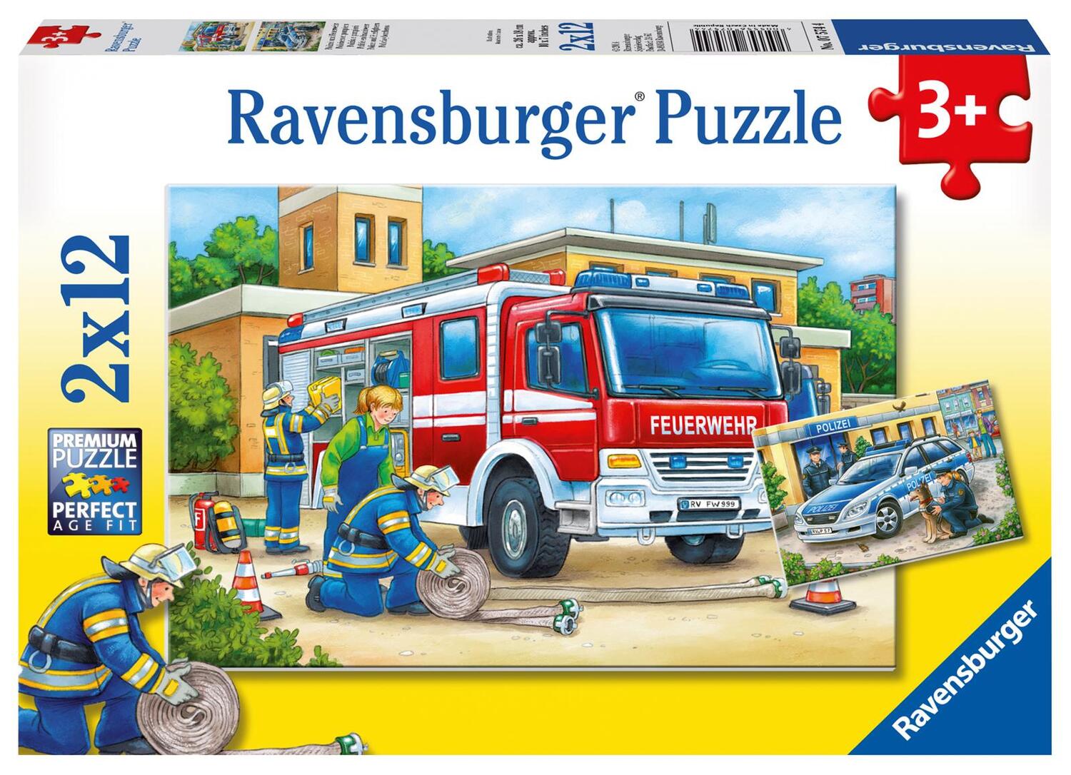 Cover: 4005556075744 | Polizei und Feuerwehr. Puzzle 2 X 12 Teile | Spiel | Deutsch | 2014