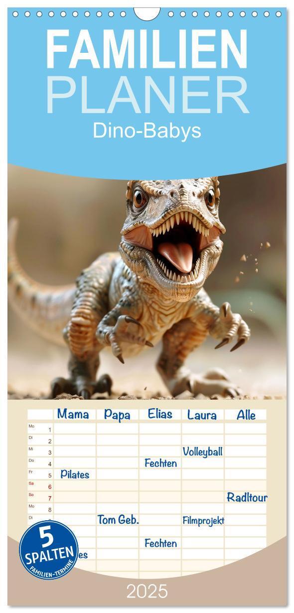 Cover: 9783457190548 | Familienplaner 2025 - Dino-Babys mit 5 Spalten (Wandkalender, 21 x...