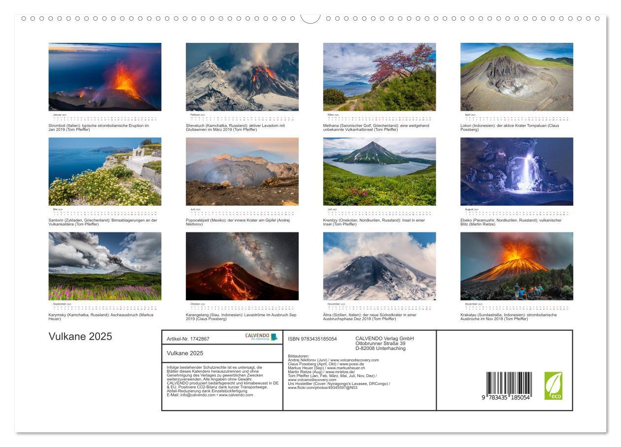 Bild: 9783435185054 | Vulkane 2025 (hochwertiger Premium Wandkalender 2025 DIN A2 quer),...