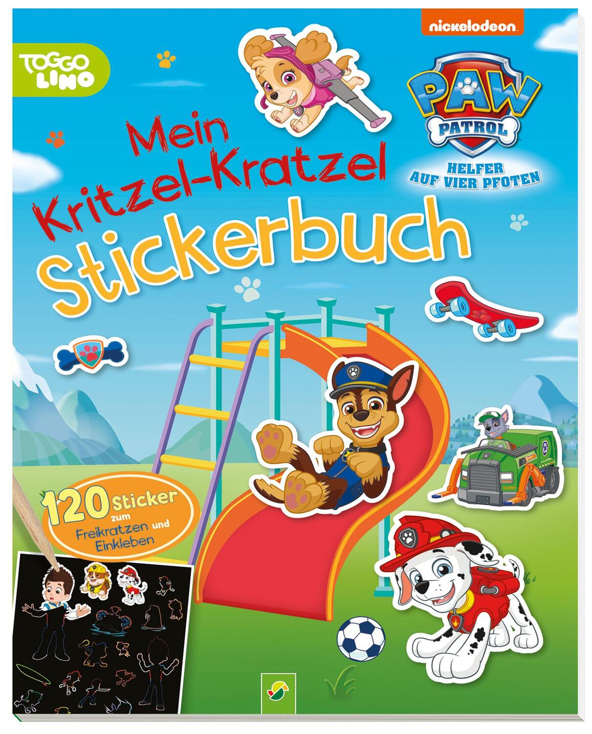 Cover: 9783849929435 | PAW Patrol Mein Kritzel-Kratzel Stickerbuch mit Bambus-Stick | Buch