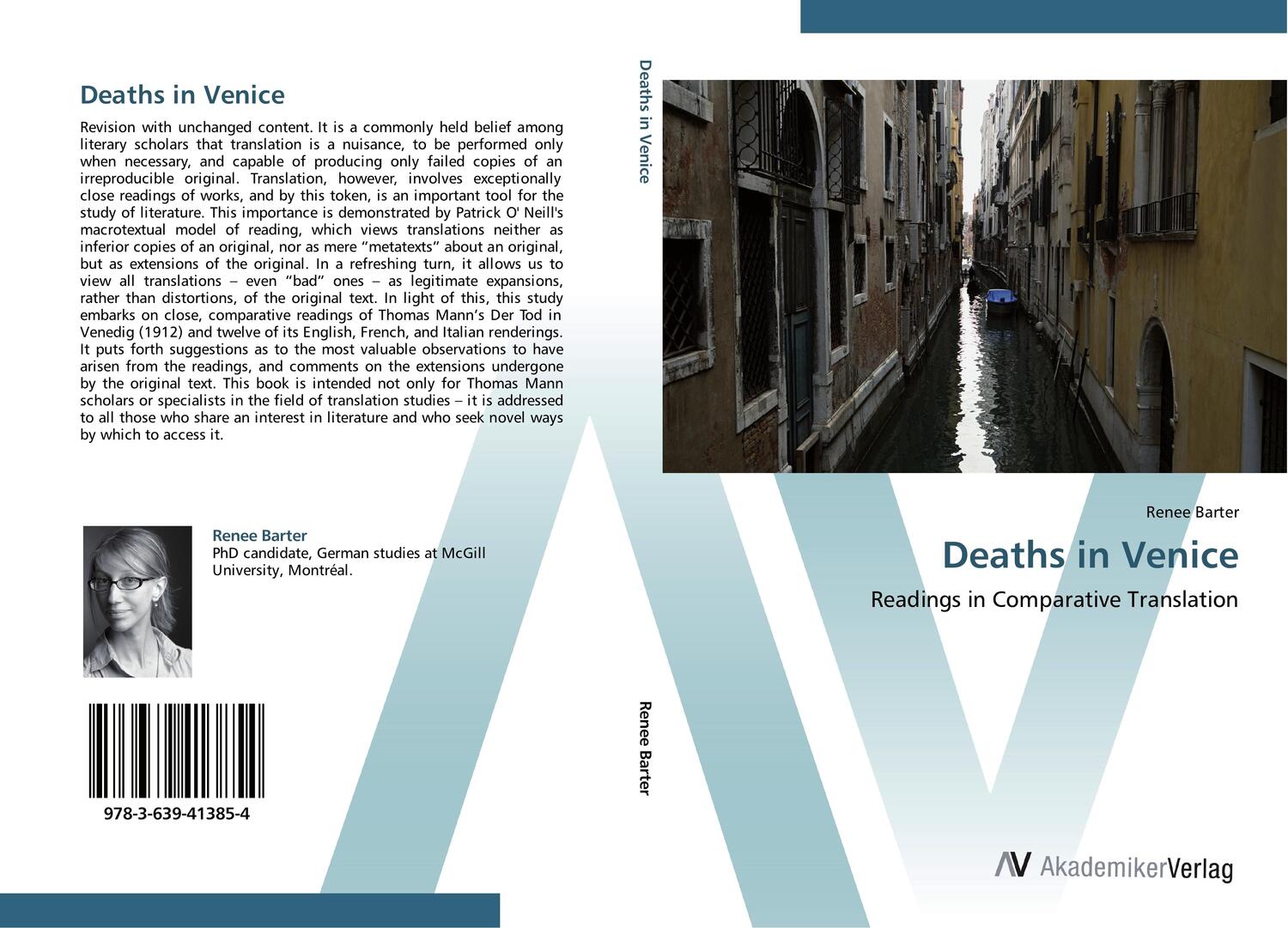 Cover: 9783639413854 | Deaths in Venice | Readings in Comparative Translation | Renee Barter
