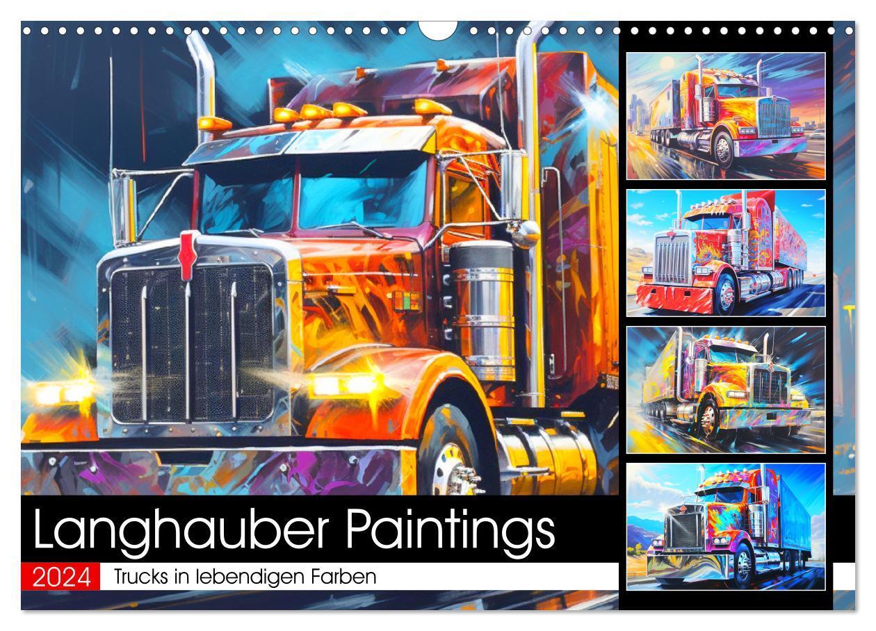 Cover: 9783383668487 | Langhauber Paintings. Trucks in lebendigen Farben (Wandkalender...
