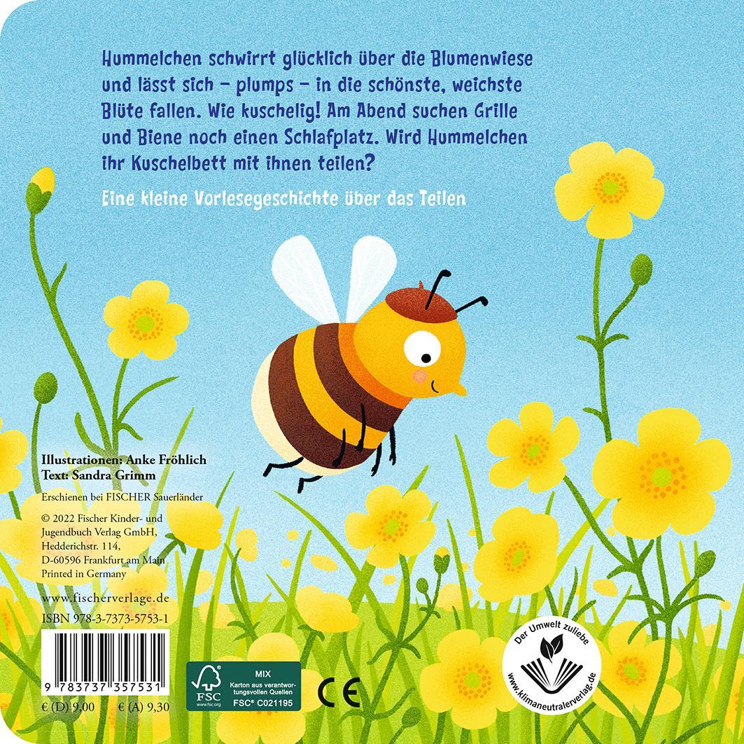 Rückseite: 9783737357531 | Hummelchen lernt teilen | Sandra Grimm | Buch | Deutsch | 2022