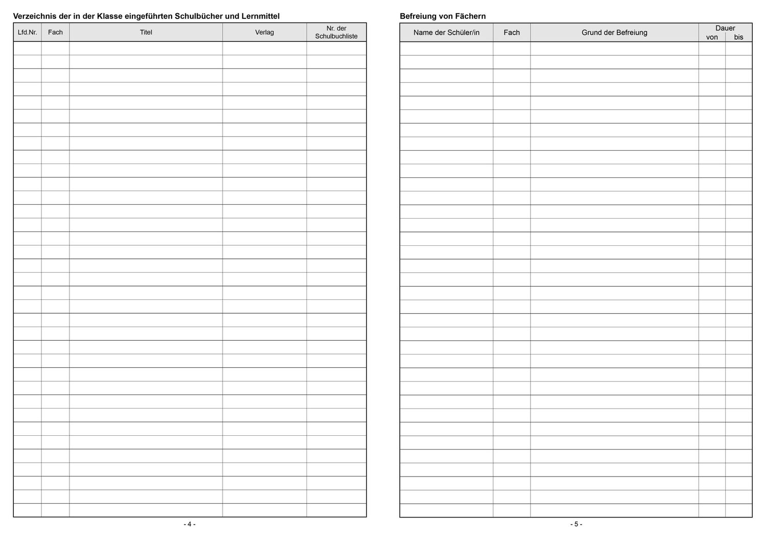 Bild: 4260094452451 | Klassenbuch "Standard", Umschlagfarbe: türkis | für alle Schulformen