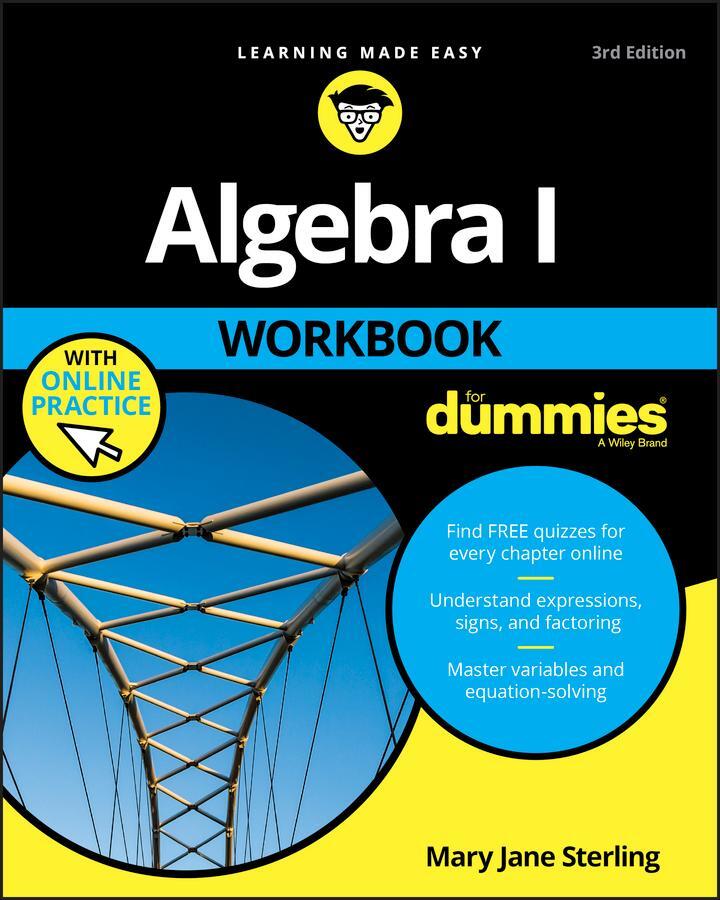 Cover: 9781119348955 | Algebra I Workbook for Dummies | Mary Jane Sterling | Taschenbuch