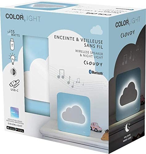 Cover: 3499550385120 | BigBen ColorLight Cloudy Lautsprecher, Nachtlicht, Wolke,...