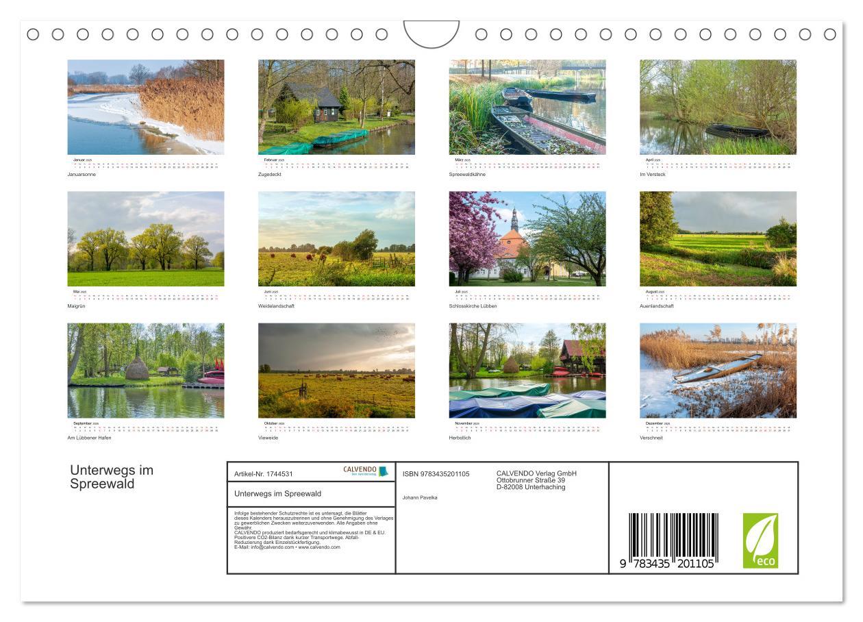 Bild: 9783435201105 | Unterwegs im Spreewald (Wandkalender 2025 DIN A4 quer), CALVENDO...