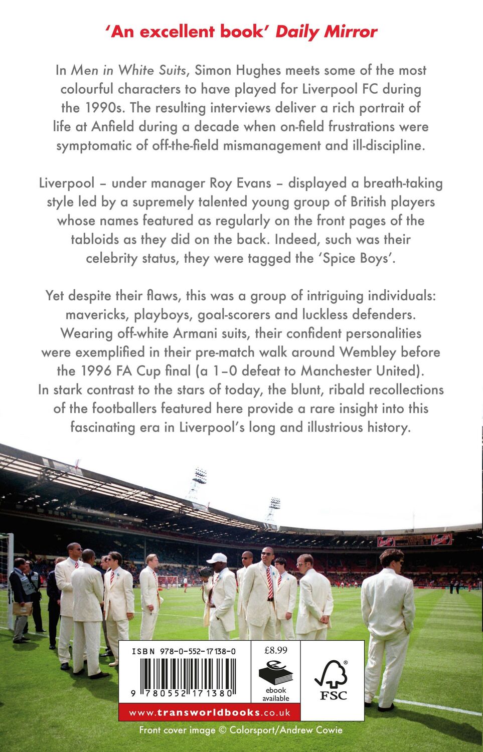 Rückseite: 9780552171380 | Men in White Suits | Liverpool FC in the 1990s - The Players' Stories