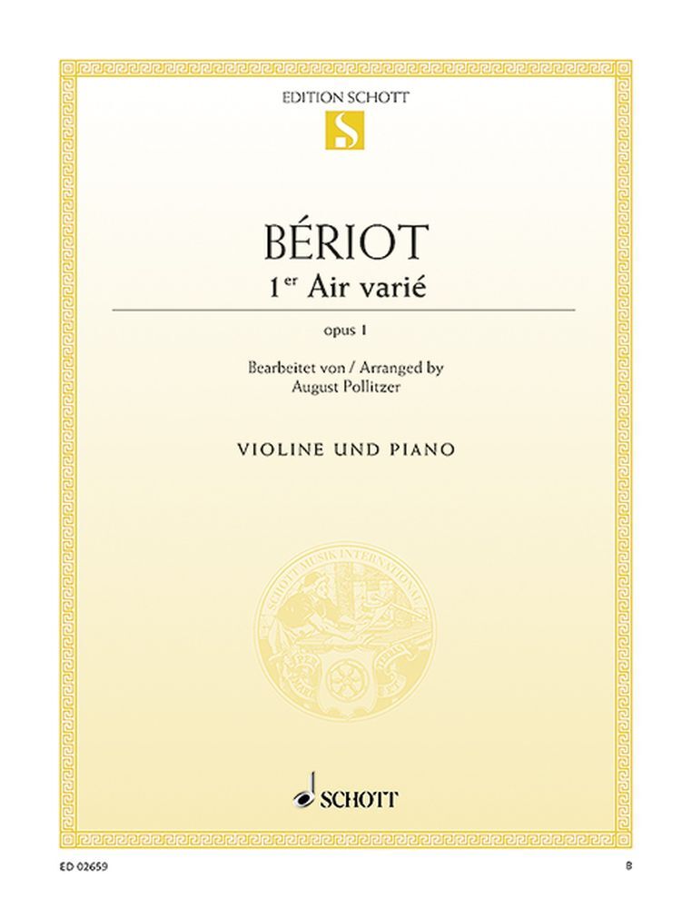 Cover: 9790001088183 | Arie Varie 1 D | Charles de Bériot | Buch | Schott Music