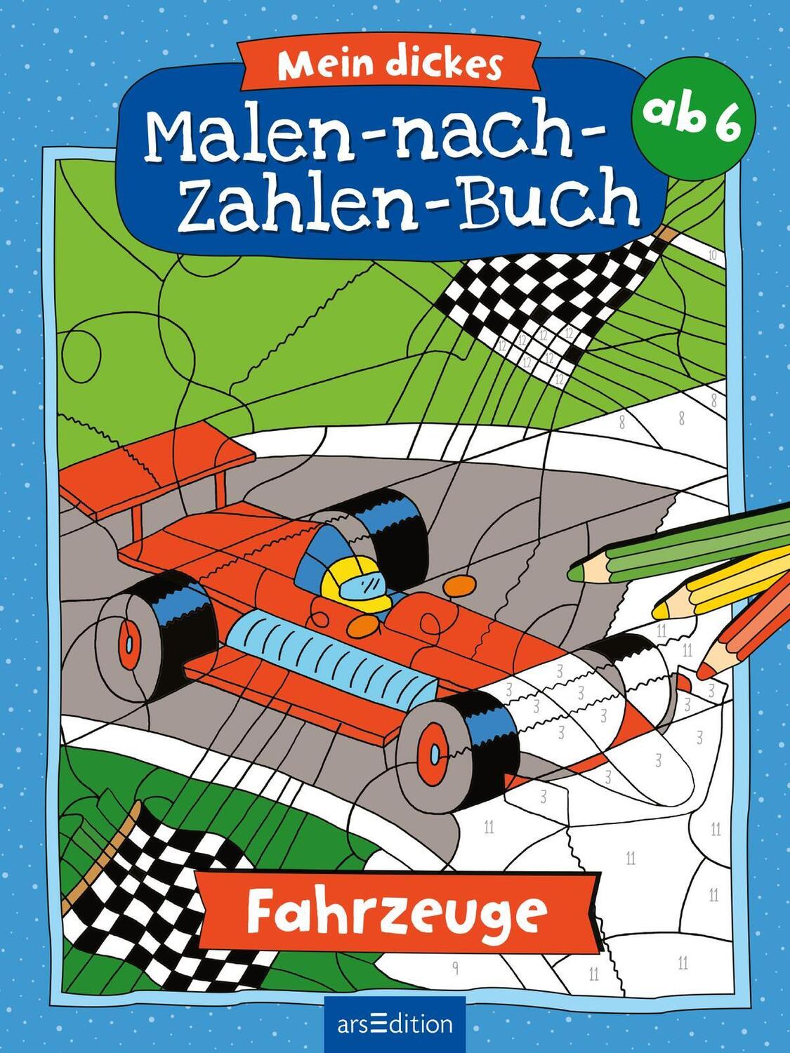 Bild: 9783845854236 | Malen nach Zahlen : Mein dickes Malen-nach-Zahlen-Buch - Fahrzeuge