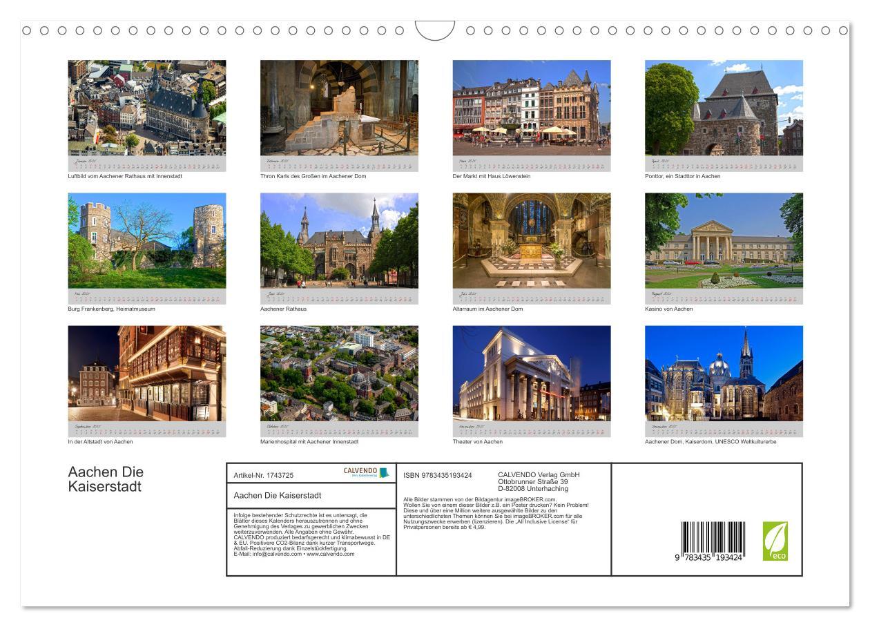 Bild: 9783435193424 | Aachen Die Kaiserstadt (Wandkalender 2025 DIN A3 quer), CALVENDO...