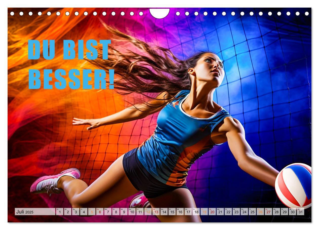 Bild: 9783383845765 | Volleyball und Motivation (Wandkalender 2025 DIN A4 quer), CALVENDO...