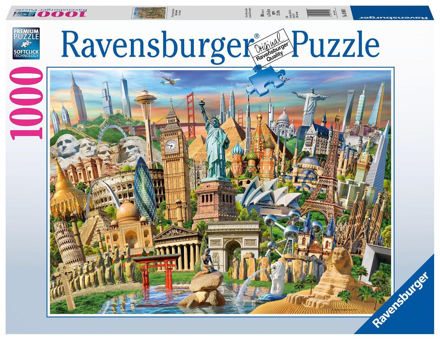 Cover: 4005556198900 | Sehenswürdigkeiten weltweit. Puzzle 1000 teile | Spiel | Deutsch