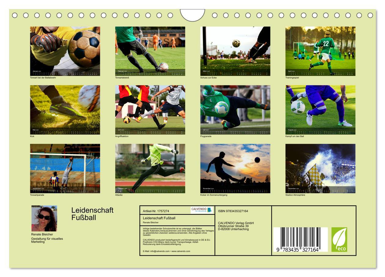 Bild: 9783435327164 | Leidenschaft Fußball (Wandkalender 2025 DIN A4 quer), CALVENDO...