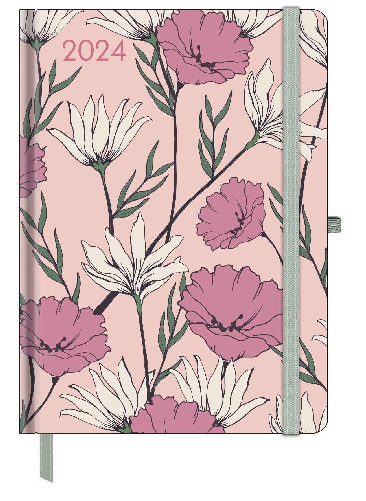 Cover: 4002725981592 | GreenLine Diary Floral 2024 - Buchkalender - Taschenkalender - 16x22