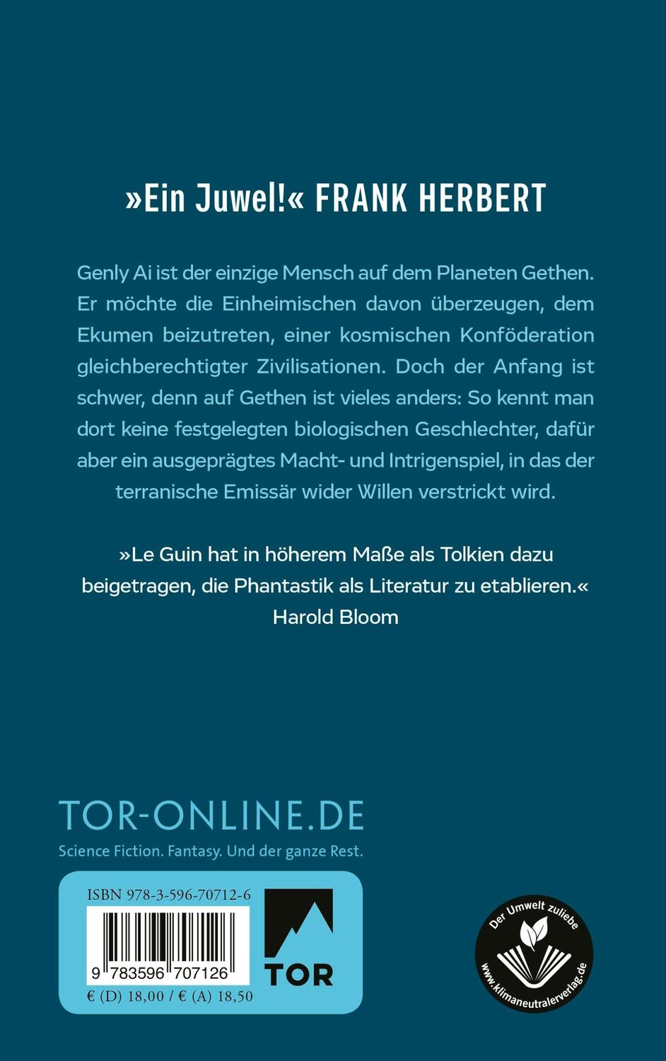 Rückseite: 9783596707126 | Die linke Hand der Dunkelheit | Ursula K. Le Guin | Taschenbuch | 2023