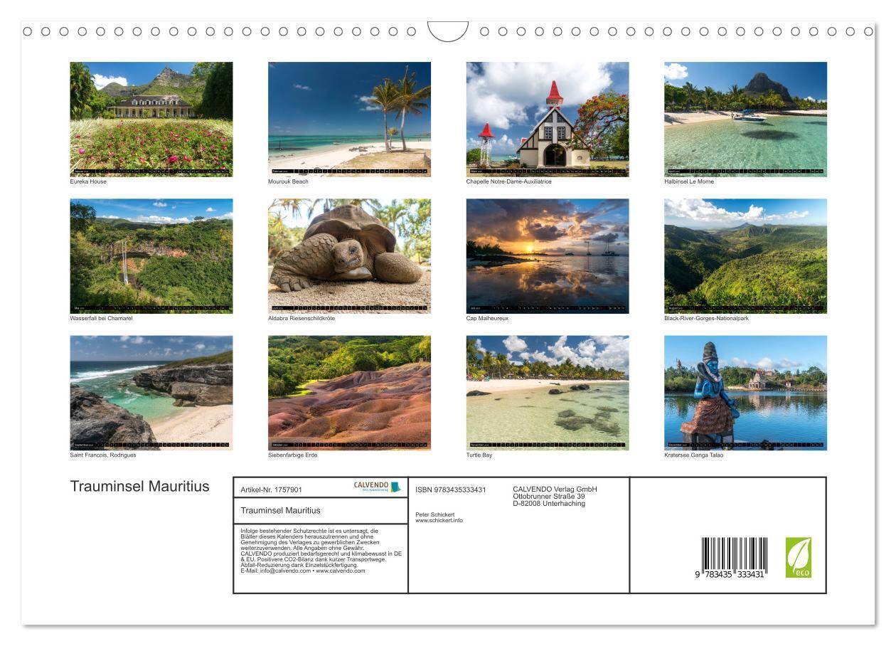 Bild: 9783435333431 | Trauminsel Mauritius (Wandkalender 2025 DIN A3 quer), CALVENDO...