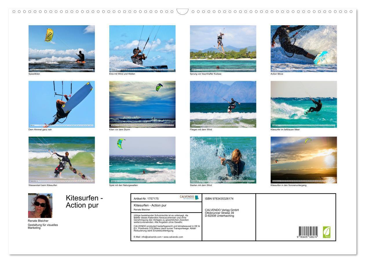 Bild: 9783435326174 | Kitesurfen - Action pur (Wandkalender 2025 DIN A2 quer), CALVENDO...