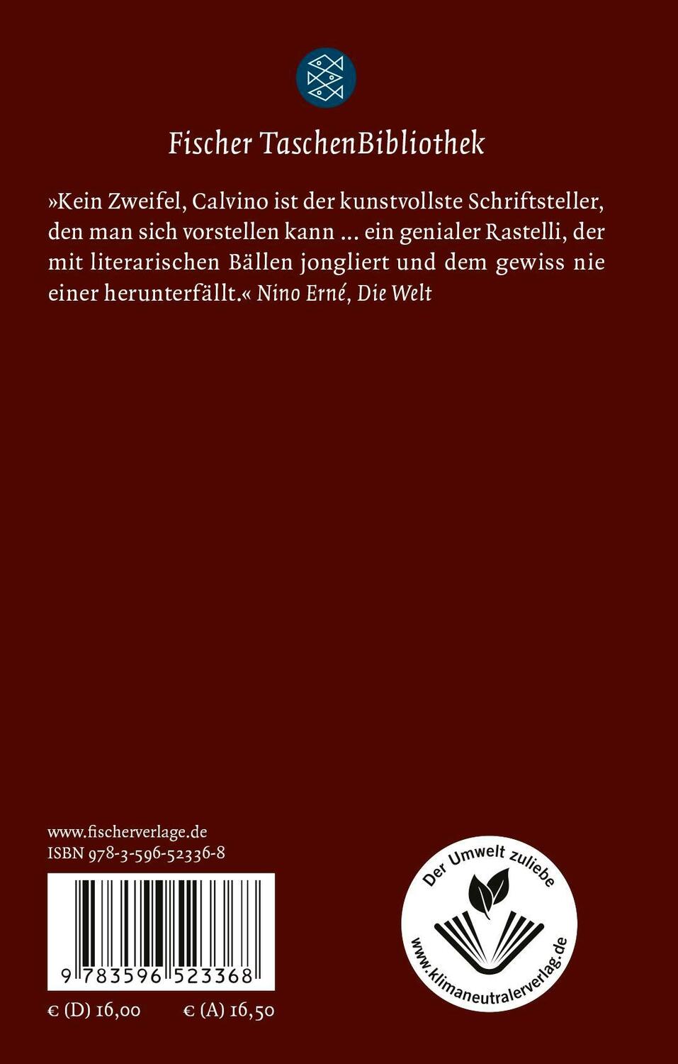 Rückseite: 9783596523368 | Wenn ein Reisender in einer Winternacht | Roman | Italo Calvino | Buch