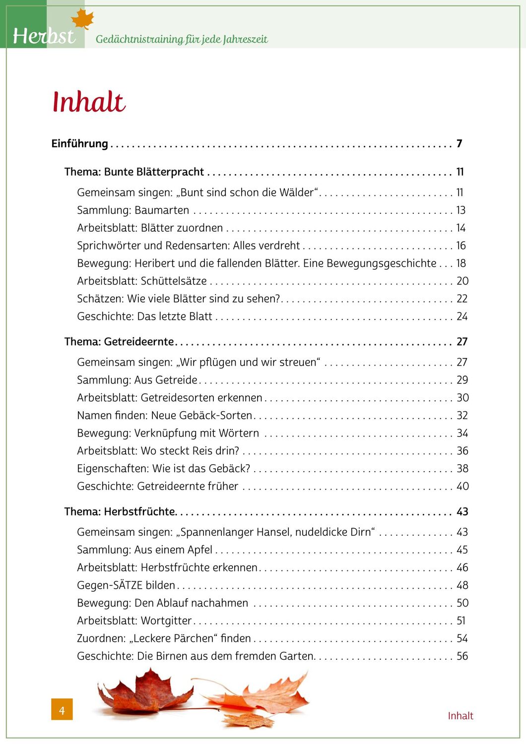 Bild: 9783944360249 | Gedächtnistraining für jede Jahreszeit - Herbst | Natali Mallek | Buch