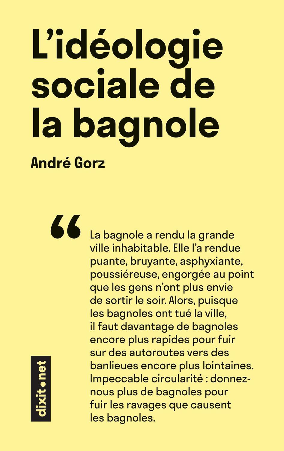 Cover: 9782381300054 | L'idéologie sociale de la bagnole | André Gorz | Taschenbuch | Booklet