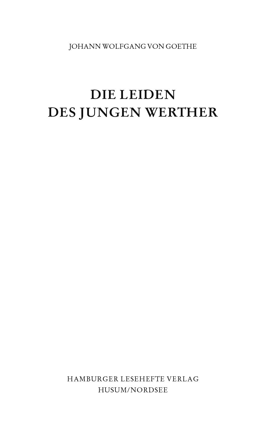 Bild: 9783872911148 | Die Leiden des jungen Werther | Ein Roman in Briefen | Goethe | Buch