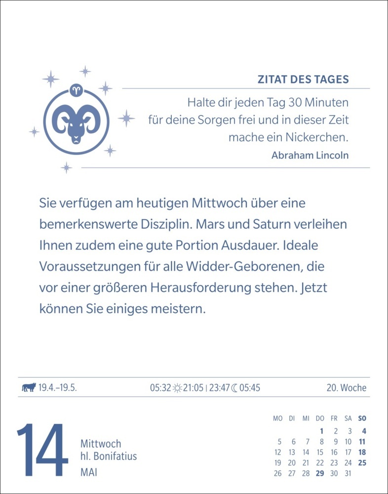 Bild: 9783840033674 | Widder Sternzeichenkalender 2025 - Tagesabreißkalender - Ihr...