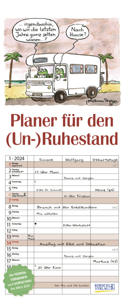 Cover: 9783731869818 | Planer für den (Un-)Ruhestand 2024 | Korsch Verlag | Kalender | 14 S.