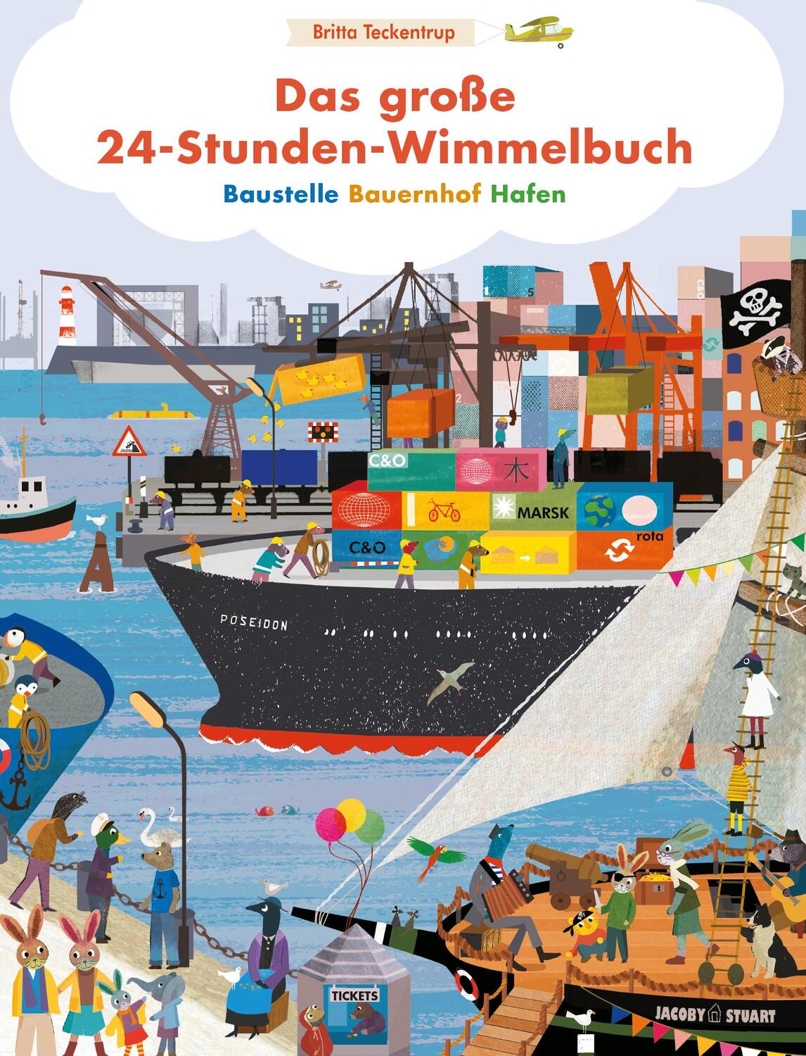 Cover: 9783964281715 | Das große 24-Stunden-Wimmelbuch | Baustelle - Bauernhof - Hafen | Buch