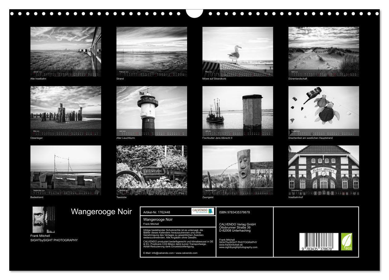 Bild: 9783435378678 | Wangerooge Noir (Wandkalender 2025 DIN A3 quer), CALVENDO...