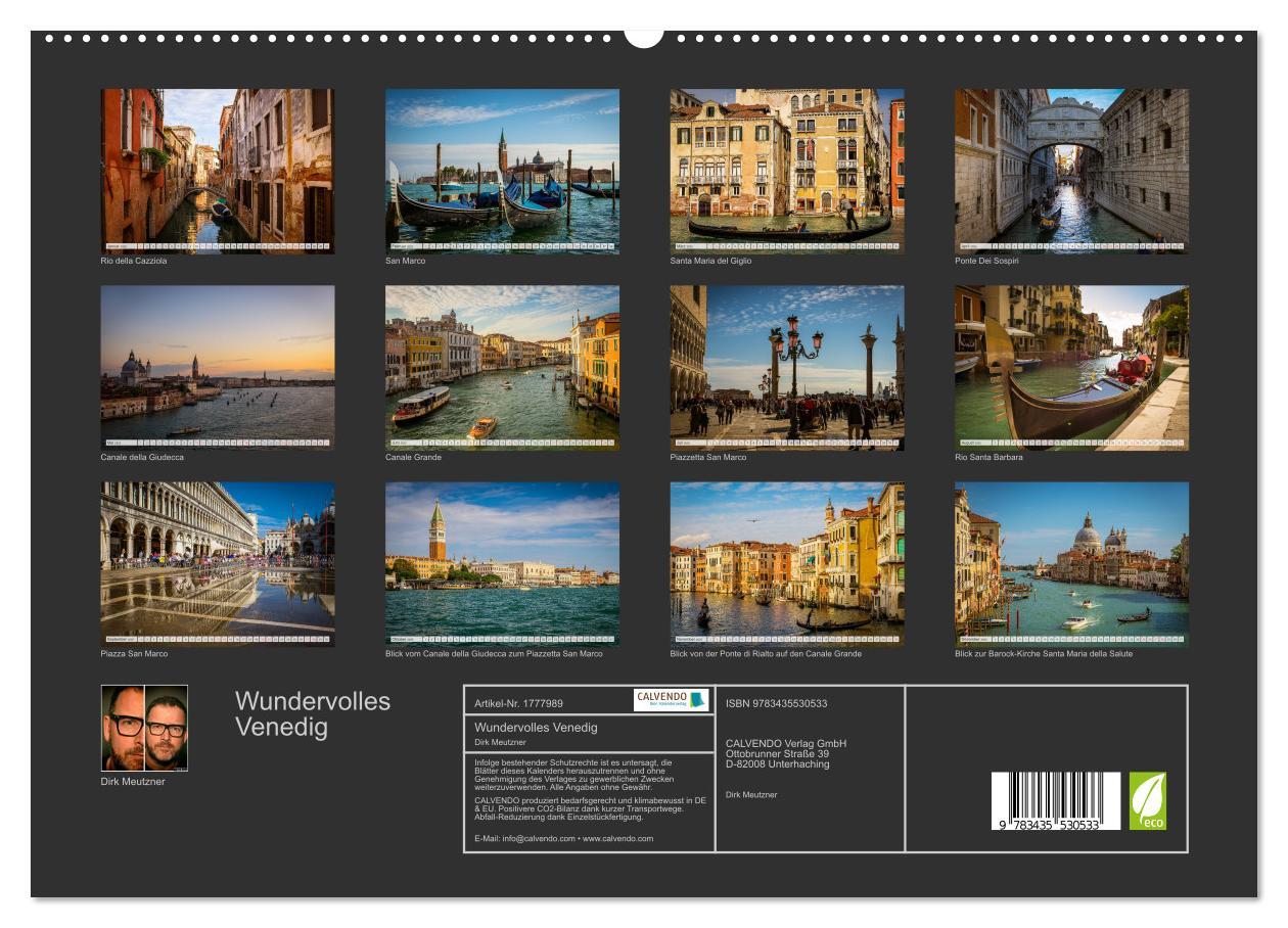 Bild: 9783435530533 | Wundervolles Venedig (hochwertiger Premium Wandkalender 2025 DIN A2...