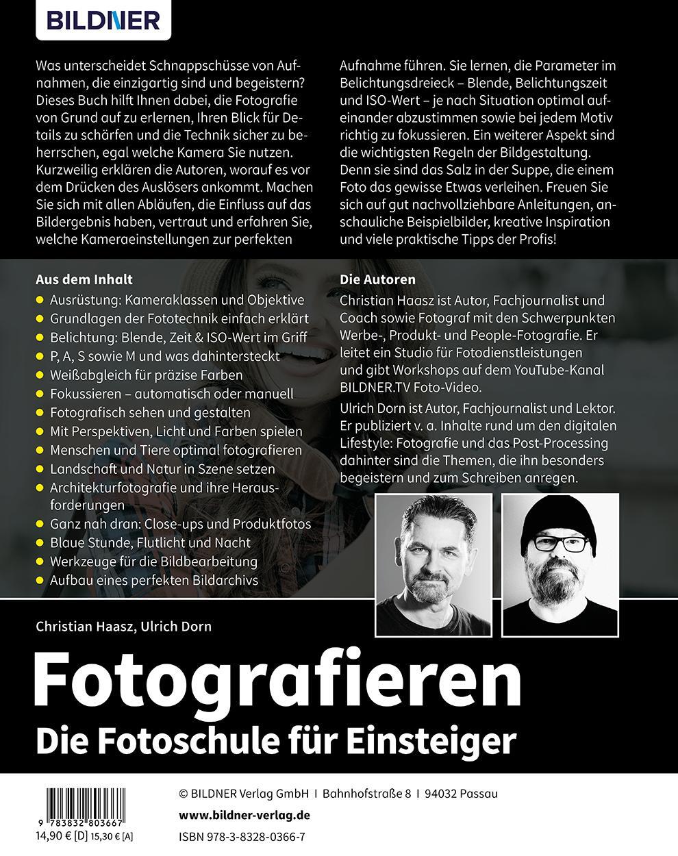 Rückseite: 9783832803667 | Fotografieren - Die große Fotoschule für Einsteiger | Haasz (u. a.)