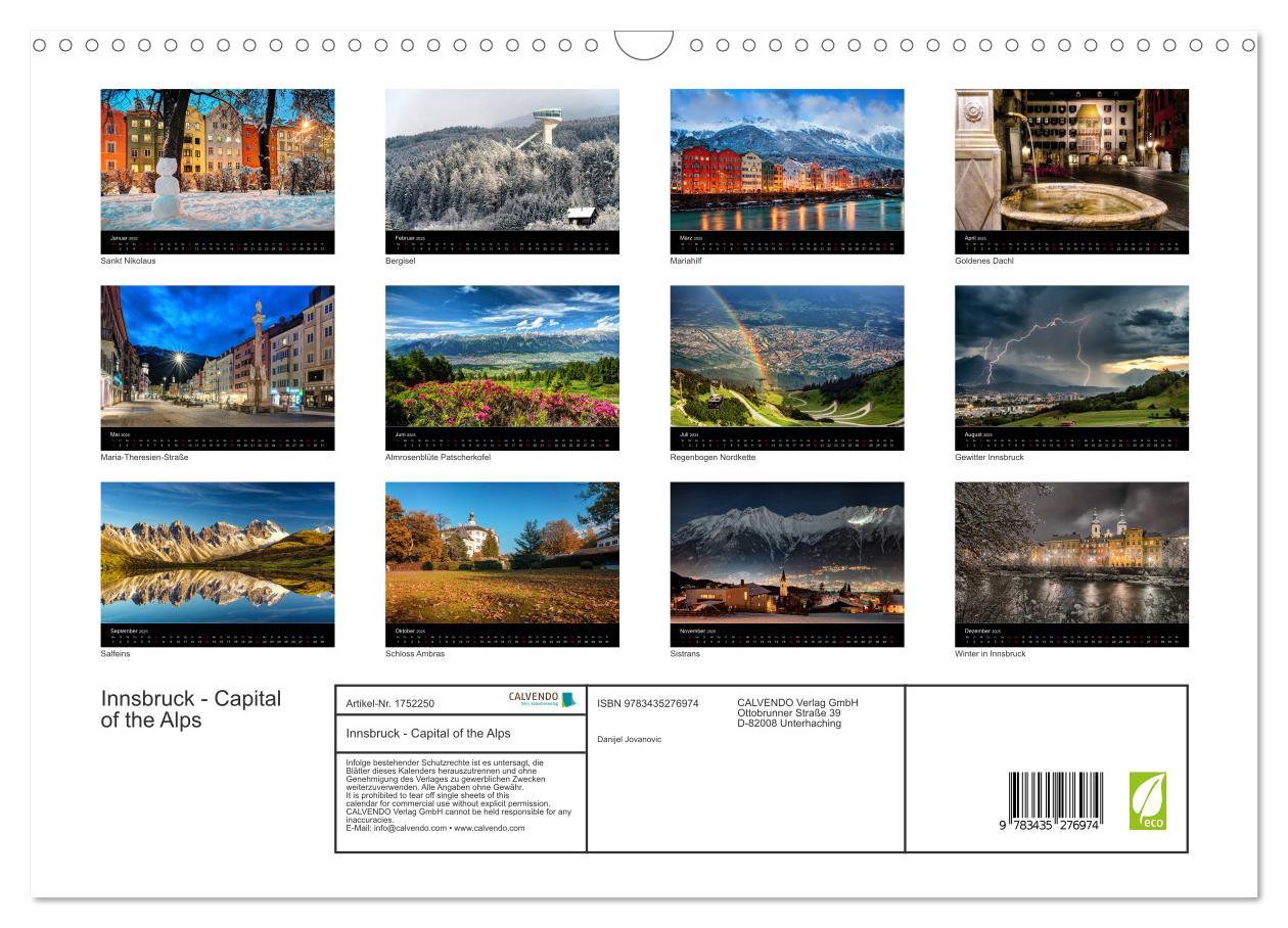 Bild: 9783435276974 | Innsbruck - Capital of the Alps (Wandkalender 2025 DIN A3 quer),...