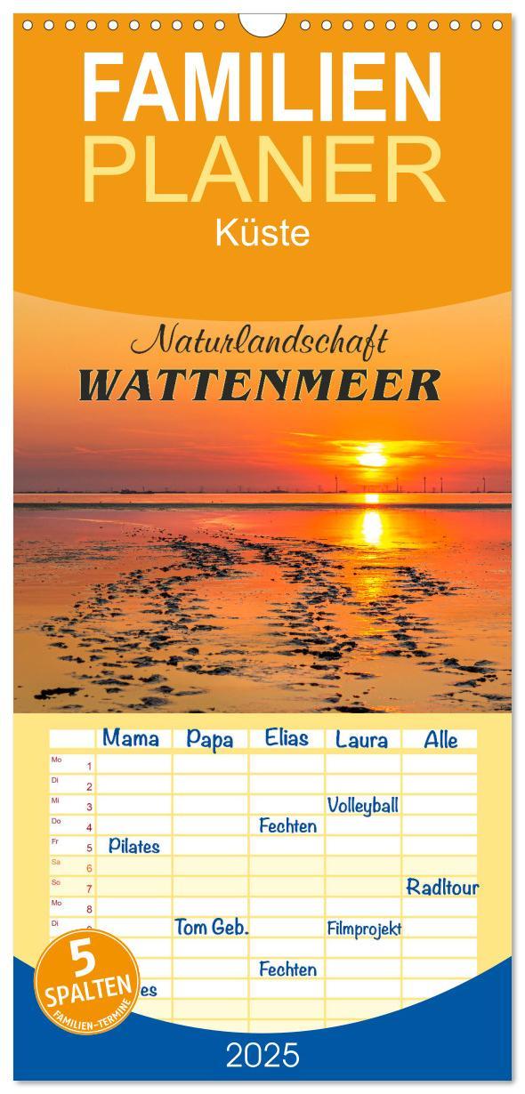 Cover: 9783457098974 | Familienplaner 2025 - Naturlandschaft WATTENMEER mit 5 Spalten...