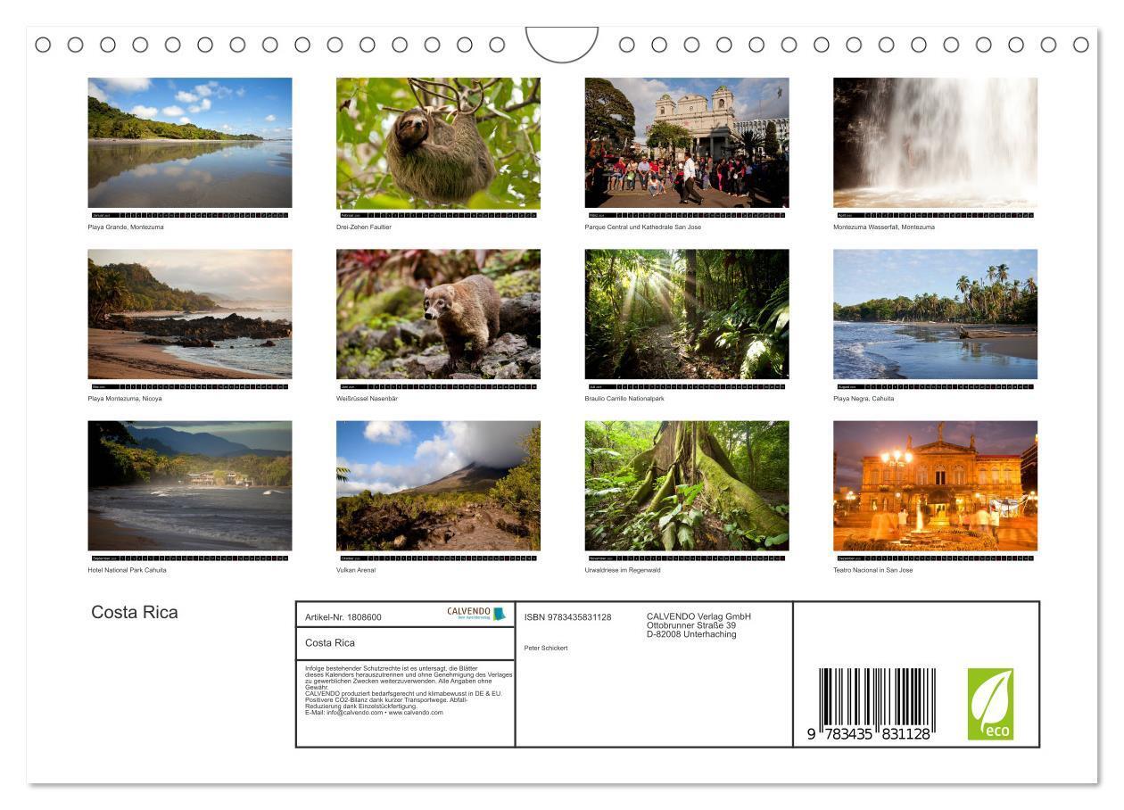 Bild: 9783435831128 | Costa Rica (Wandkalender 2025 DIN A4 quer), CALVENDO Monatskalender