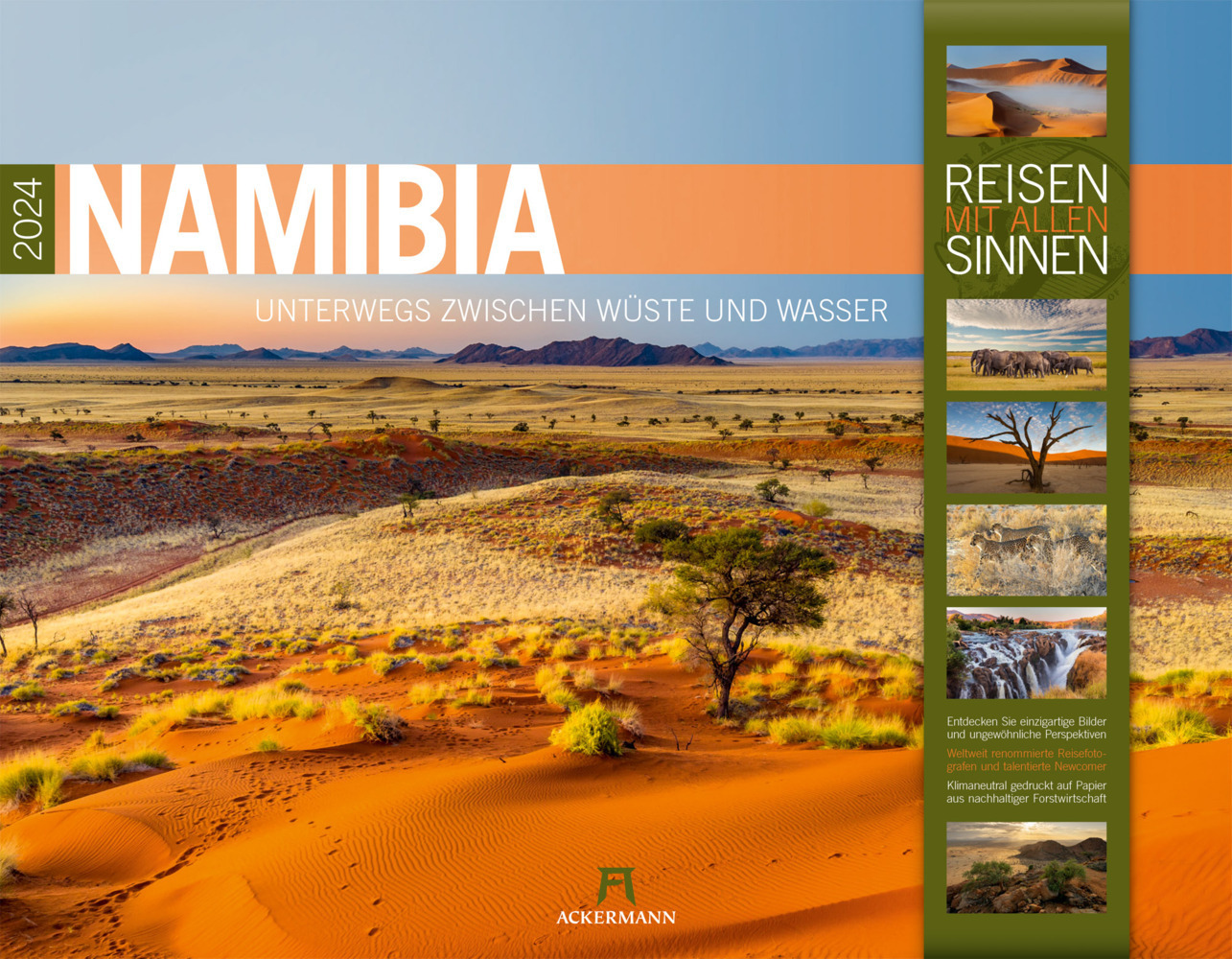 Cover: 9783838424552 | Namibia - Unterwegs zwischen Wüste und Wasser Kalender 2024 | Kalender